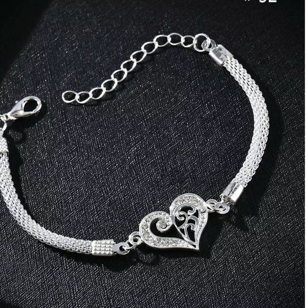 NWT Sterling Silver Crystal Charm Bracelet - Picture 11 of 11